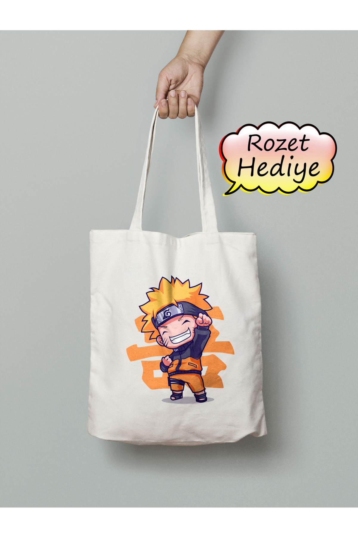 Naruto - Uzumaki Naruto Bez Çanta 35x40cm - Anime Çanta - Tote Bag - Sevimli Çanta