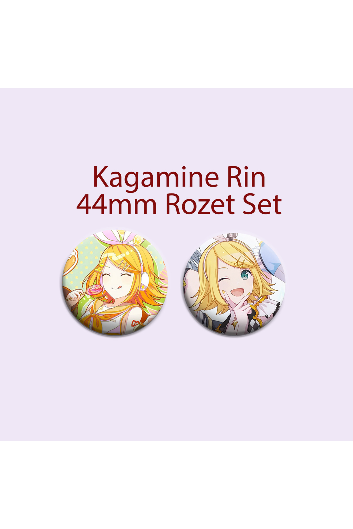 Vocaloid Kagamine Rin 2 Adet 44mm buton rozet - Hatsune Mİku