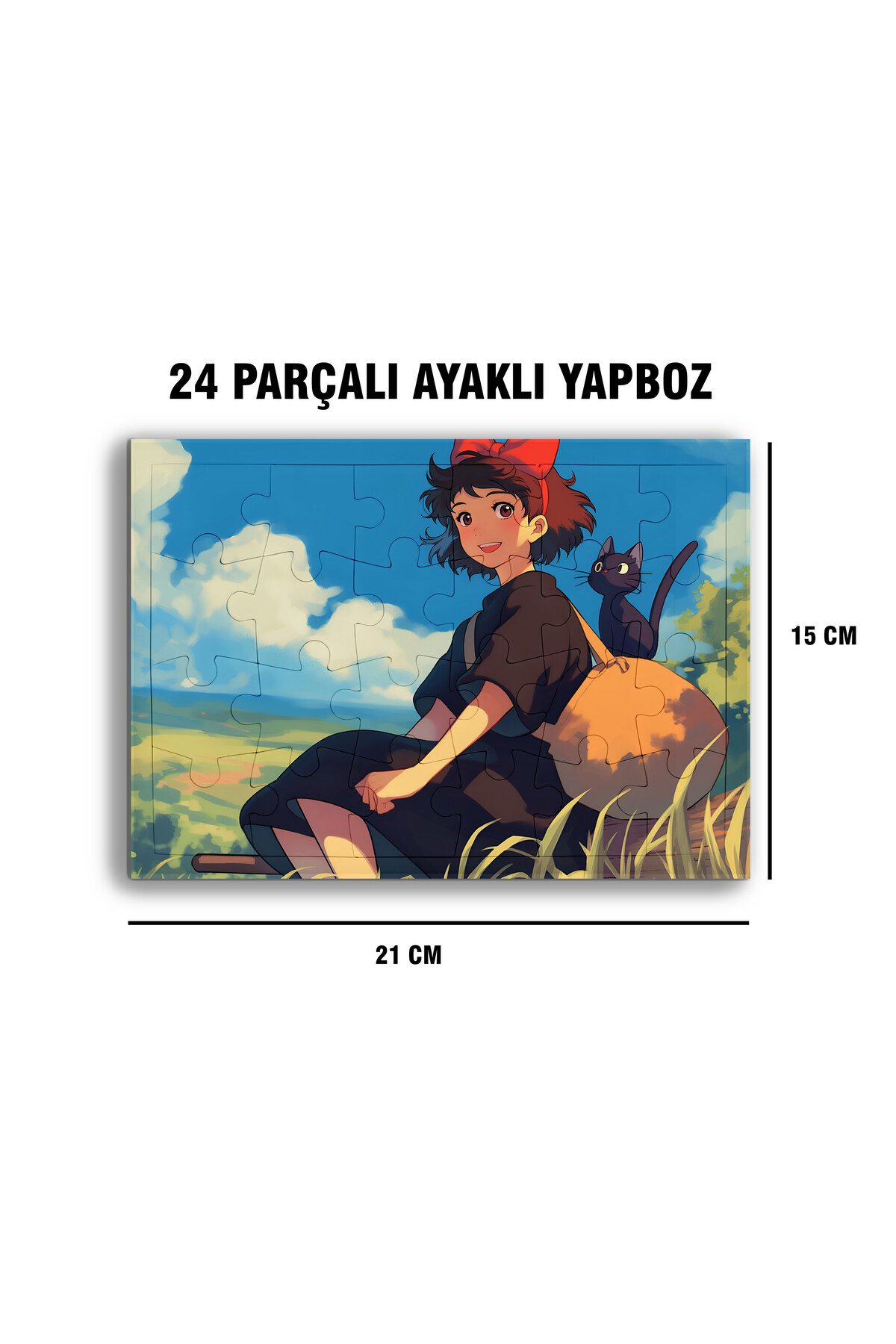 Ghibli Kiki Çerçeve Puzzle - A5 - 24 parçalı ayaklı yapboz