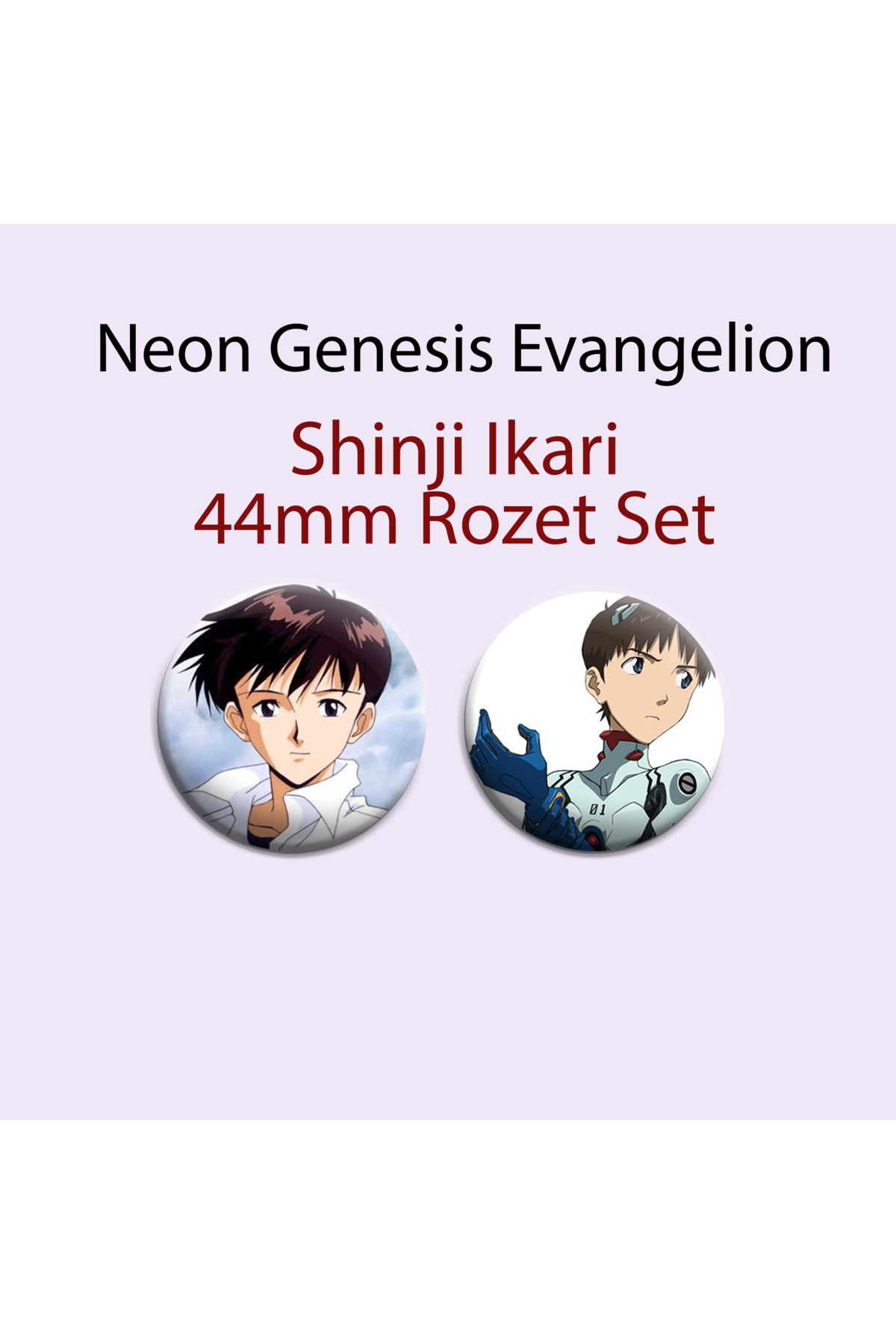 Neon Genesis Evangelion Shinji Ikari 2 Adet 44mm Buton Rozet- Anime Rozet