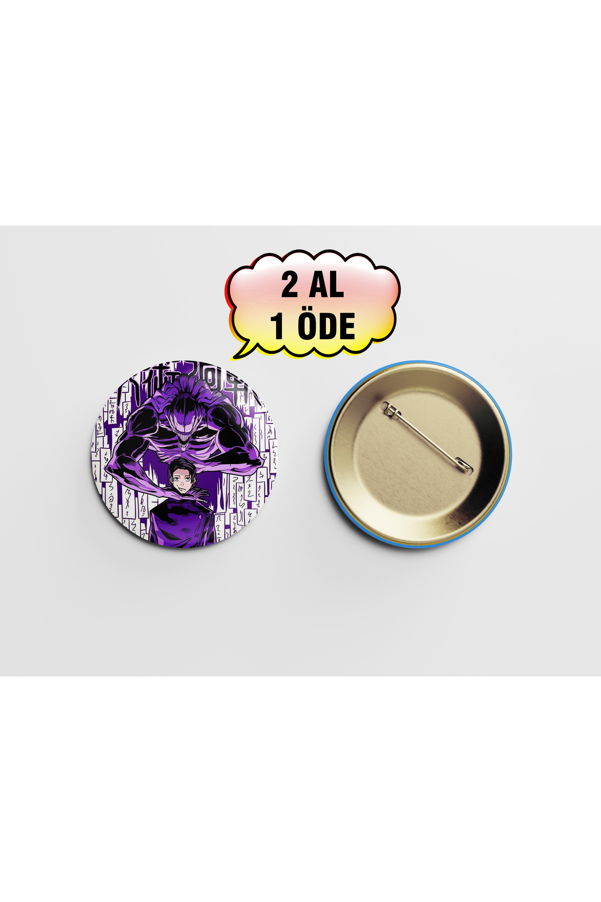 Jujutsu Kaisen Junpei YOSHINO ve Mahito 1 adet 44mm iğneli rozet