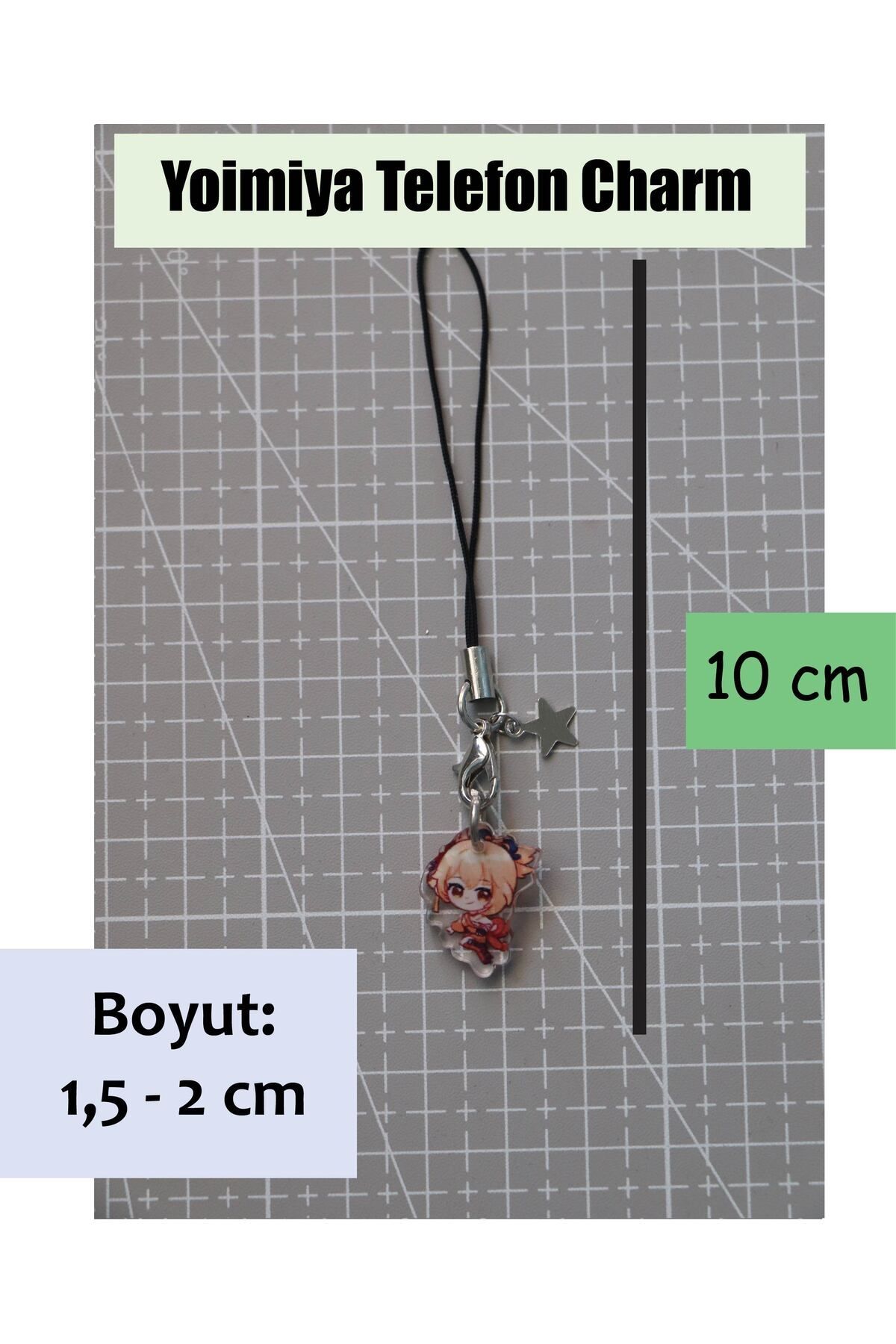 Genshin Yoimiya Küçük Sevimli Akrilik Mini Charm - Telefon Aksesuarı Anime Süs