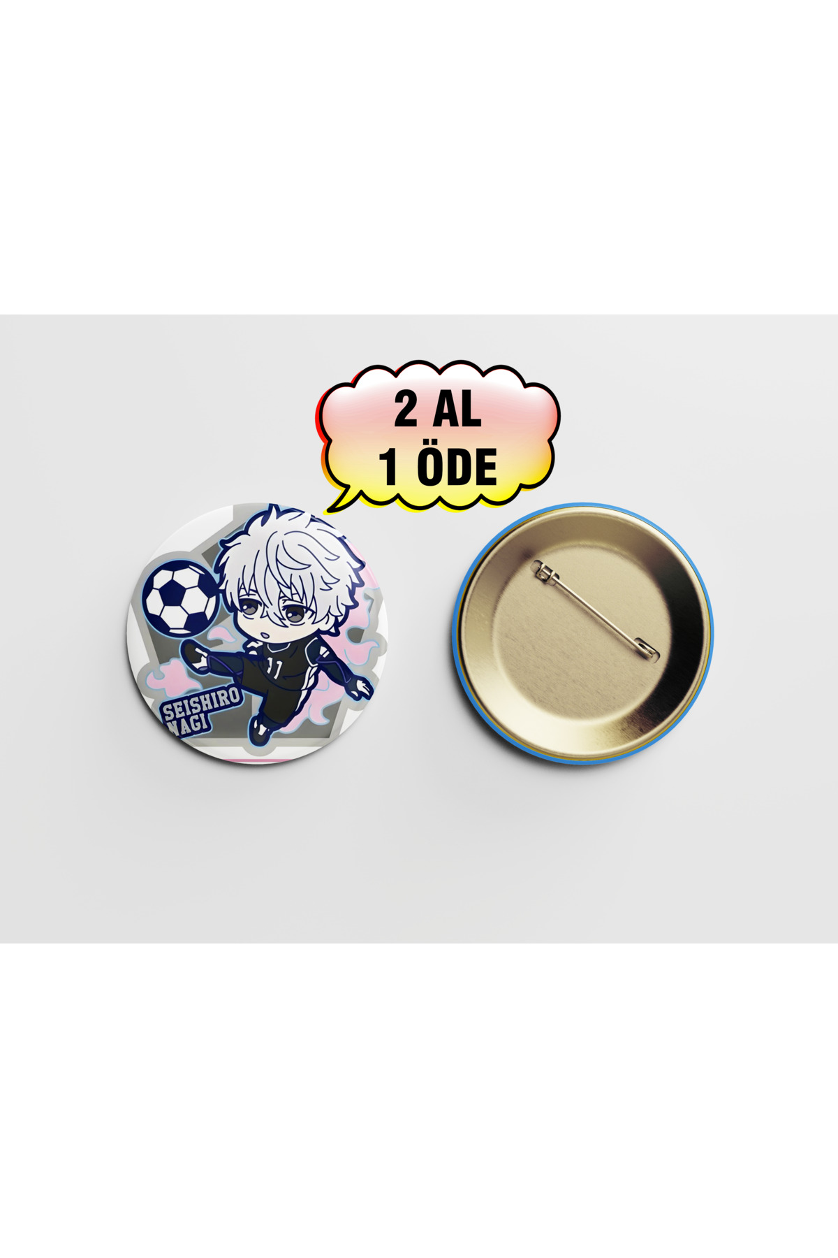 Blue Lock Seishiro Nagi 44mm İğneli Buton Rozet- Anime ROZET Çanta Aksesuarı