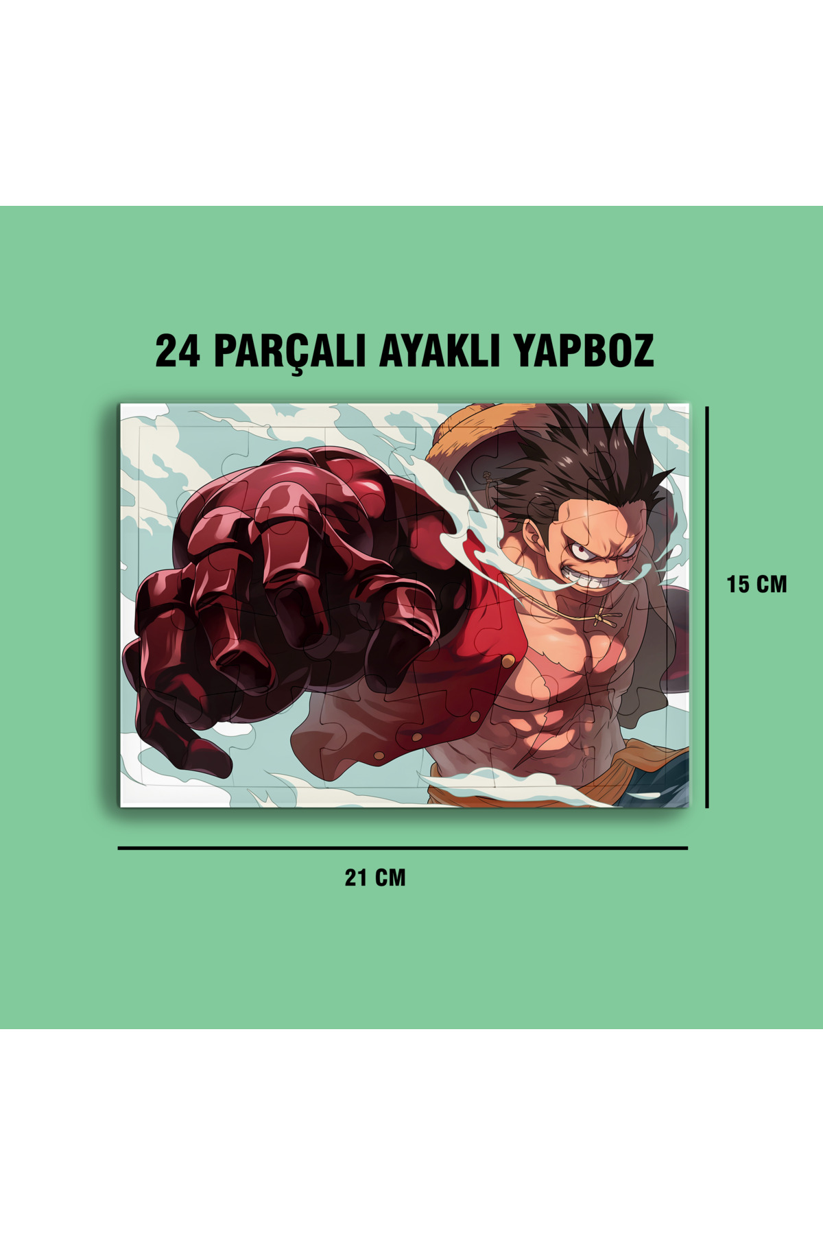 One Piece Monkey D. Luffy Puzzle Çerçeve - A5 - 24 parçalı ayaklı yapboz