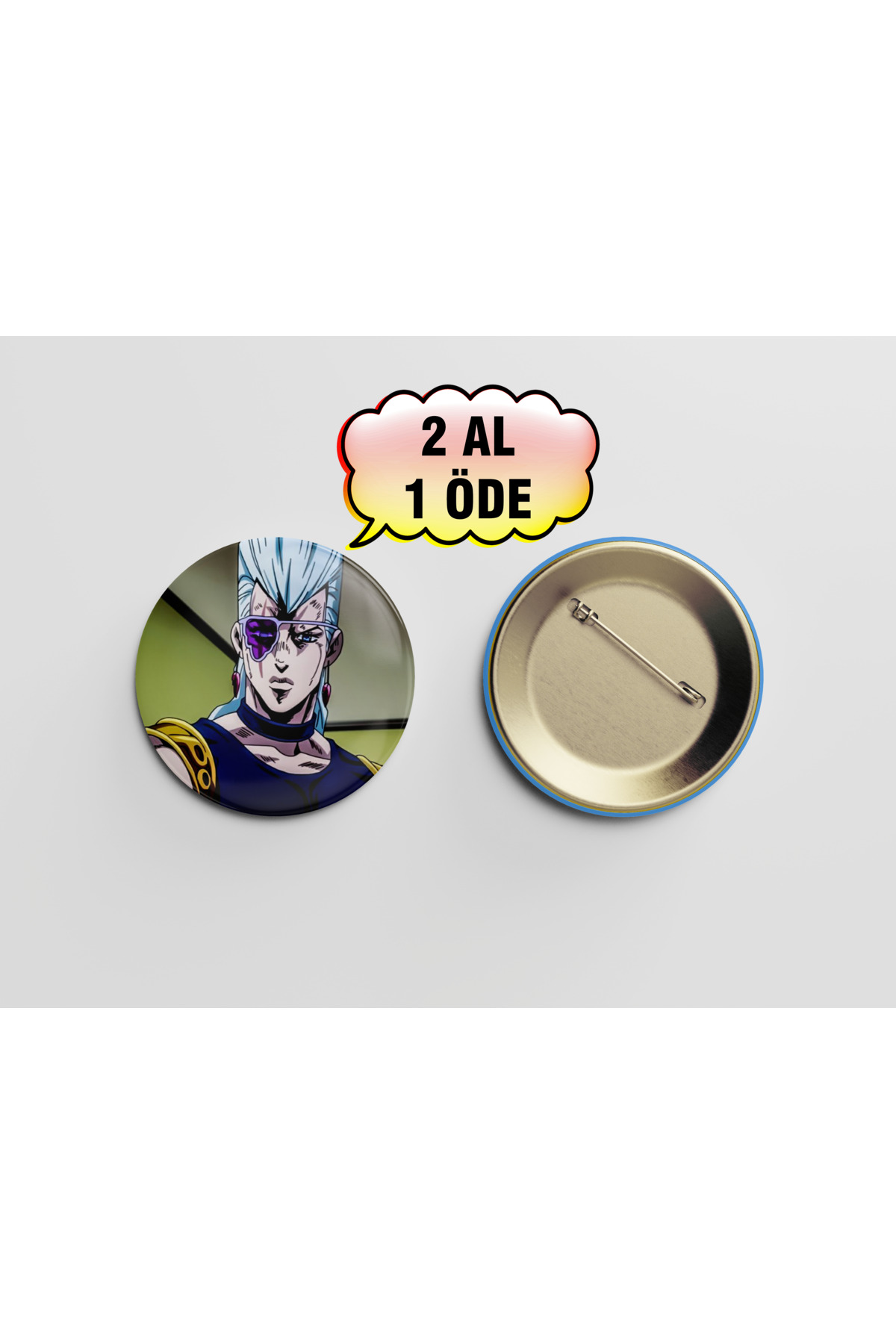 JoJo's Bizarre Adventure Jean Pierre Polnareff 44mm İğneli Buton Rozet