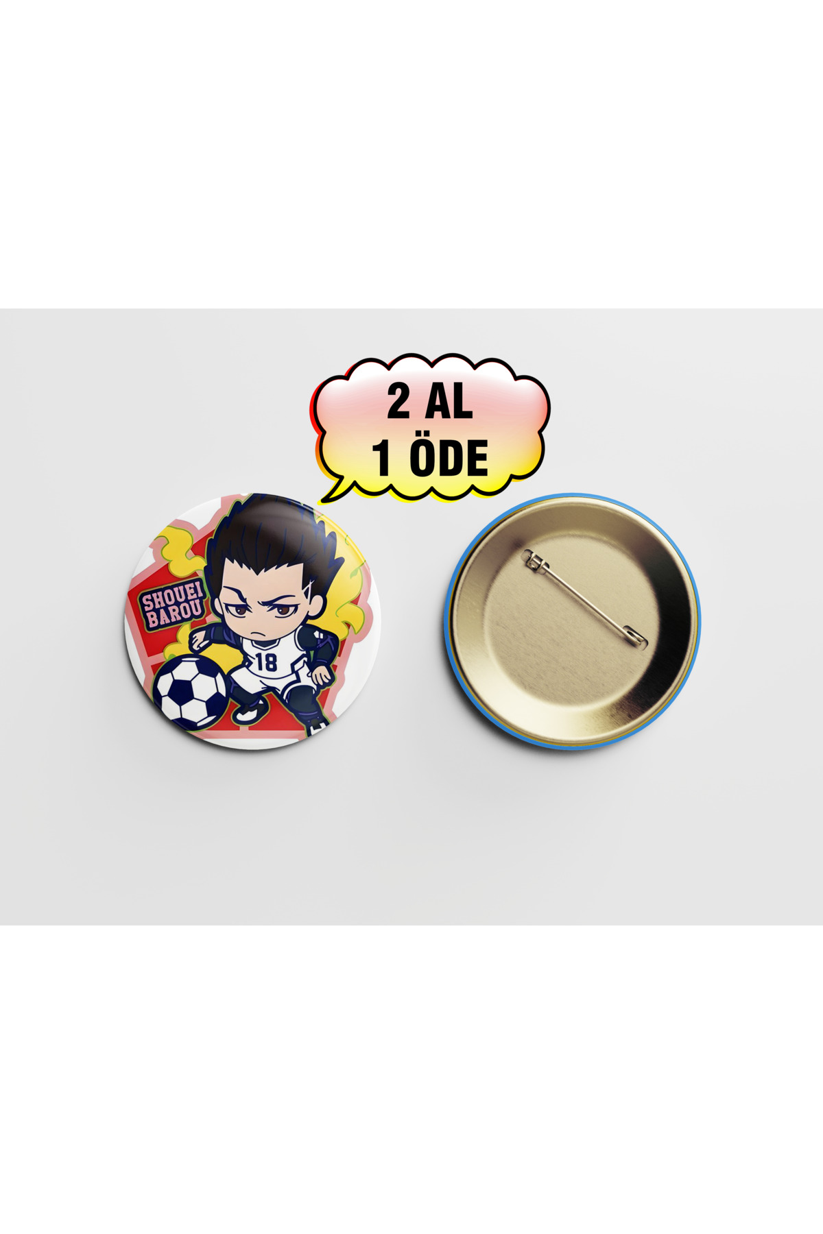 Blue Lock Barou shoei 44mm İğneli Buton Rozet- Anime ROZET Çanta Aksesuarı