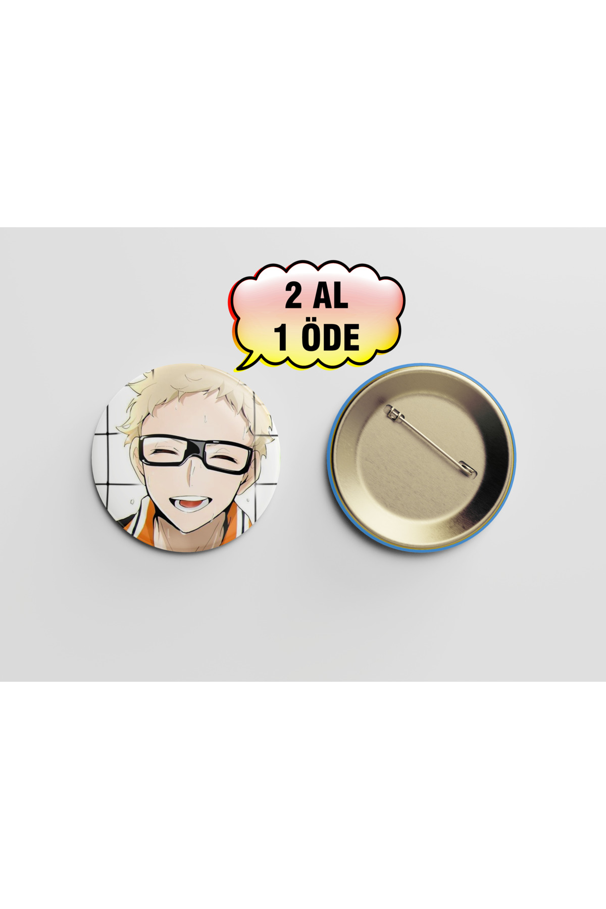Haikyuu! Kei Tsukishima 44mm Çanta Süsü Rozet Aksesuar -anime