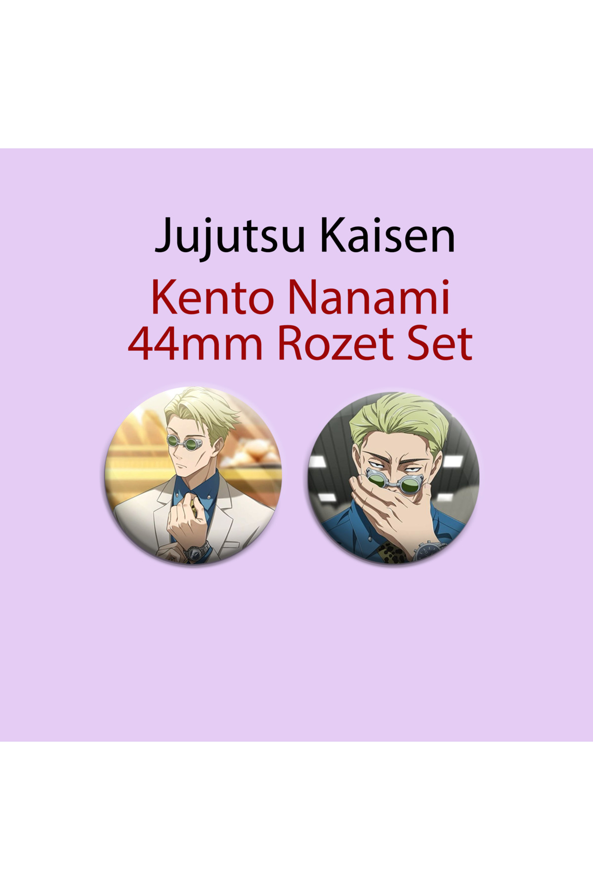 Jujutsu Kaisen Kento Nanami 2 adet 44mm Buton Rozet - 44mm Buton Rozet