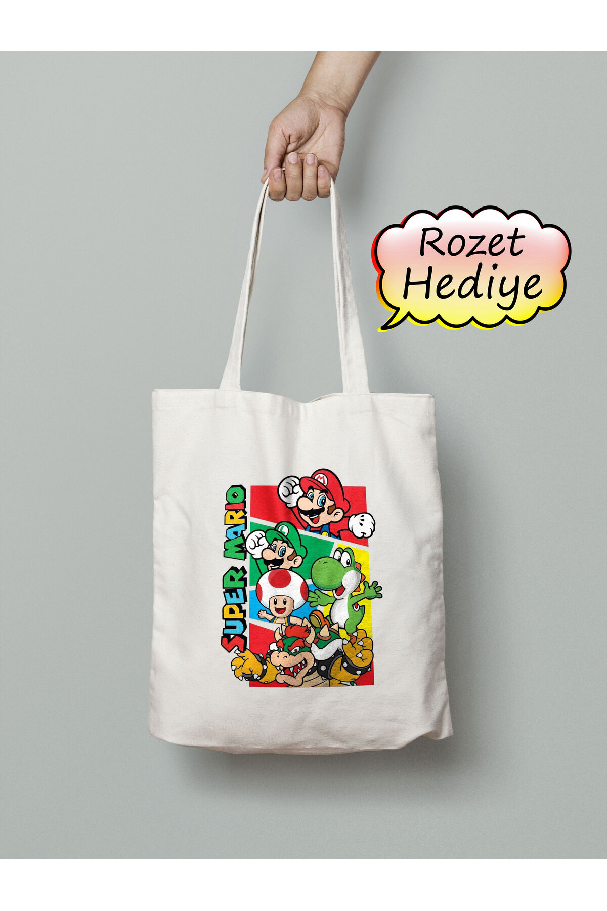 Super mario Bez Çanta 35x40cm - Anime Çanta - Tote Bag - Nostaljik