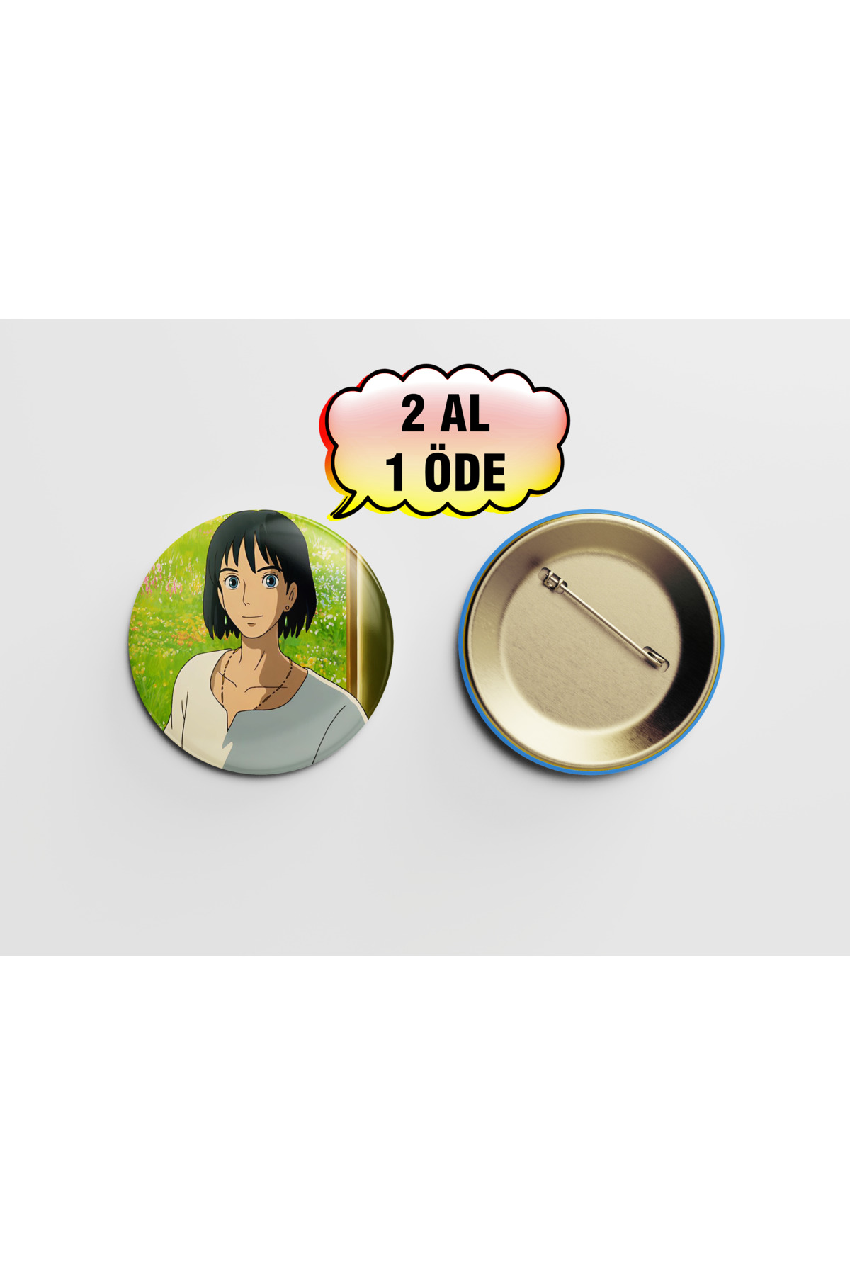 Ghibli Howl's Moving Castle- Yürüyen Şato 1 adet 44mm İğneli Buton Rozet
