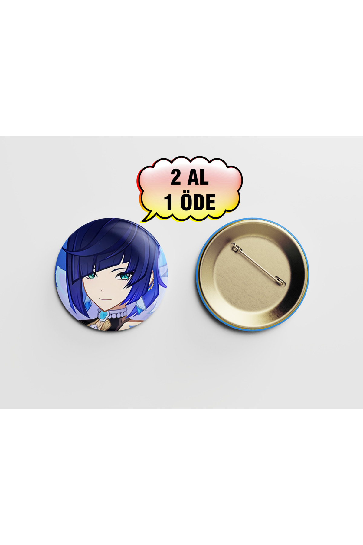Genshin Yelan 1 adet 44mm Arkası İğneli Buton Rozet - Anime