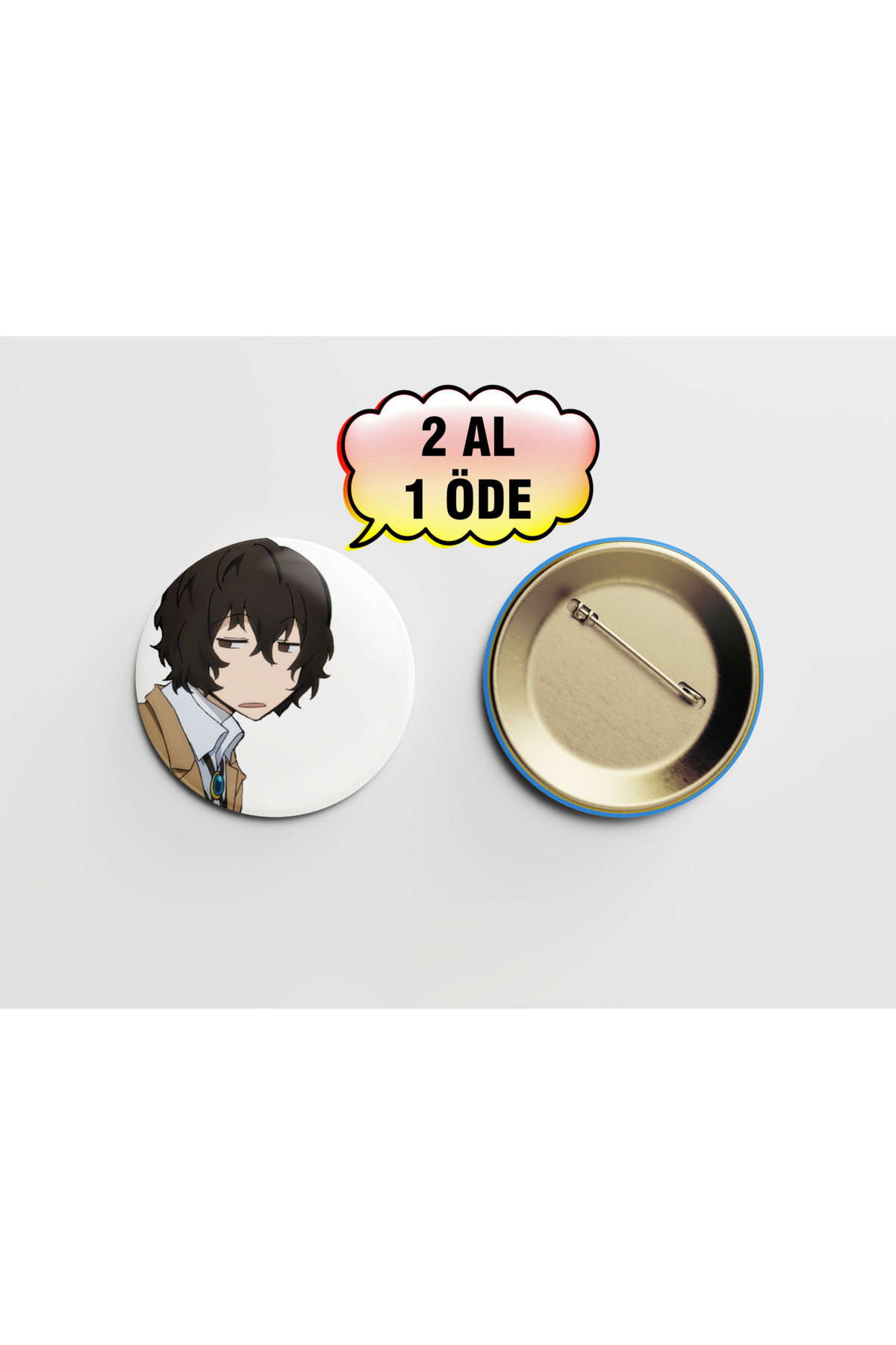 Bungou Stray Dogs Osamu Dazai 1 adet 44mm Arkası İğneli Buton Rozet - Anime