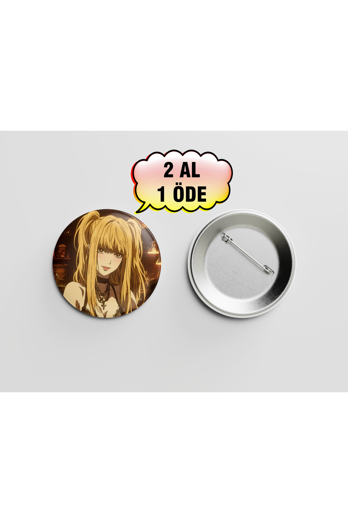 Death Note Misa Amane 1 adet 44mm Buton Rozet - Anime Rozet