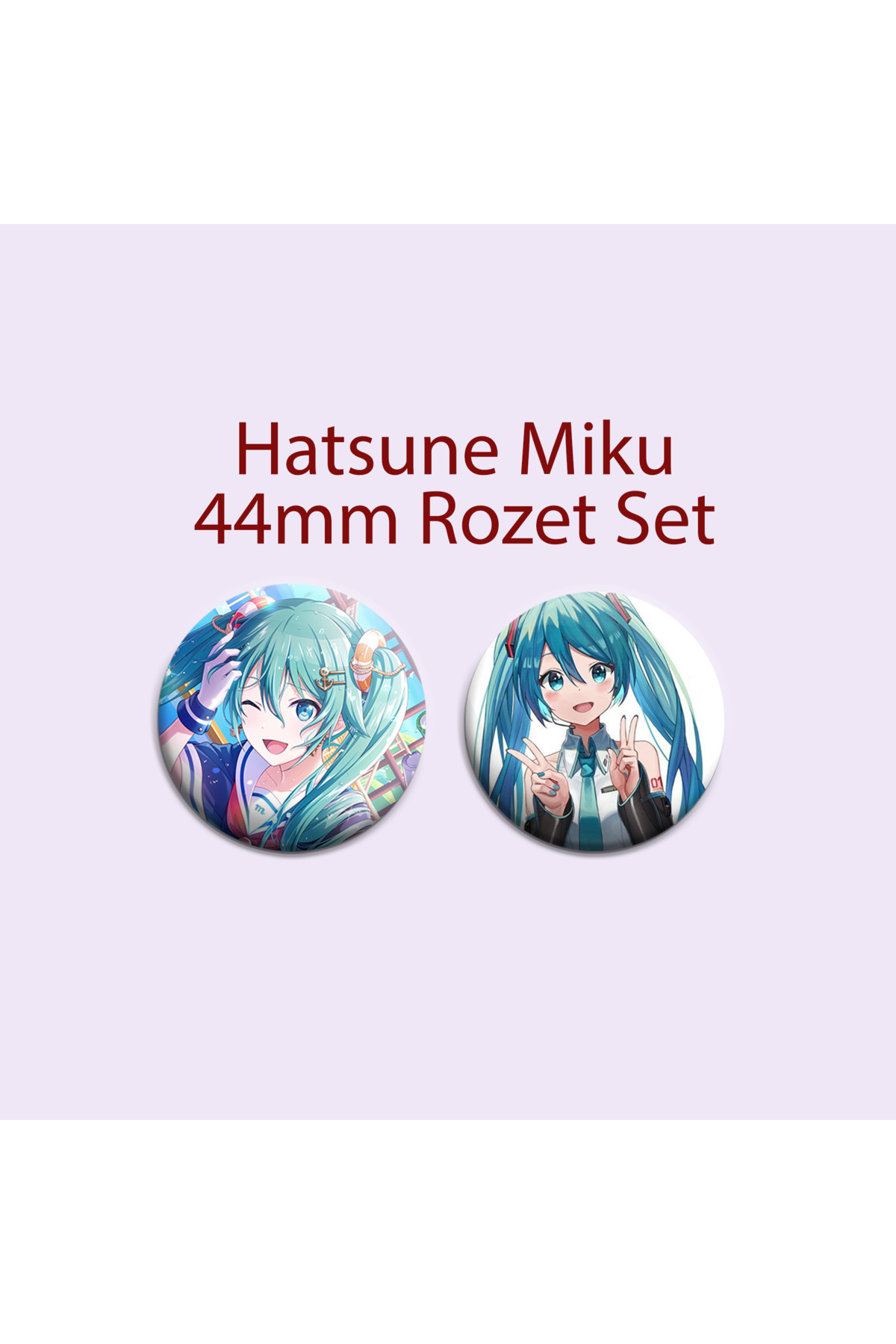 Hatsune Miku 2 Adet 44mm buton rozet - Anime