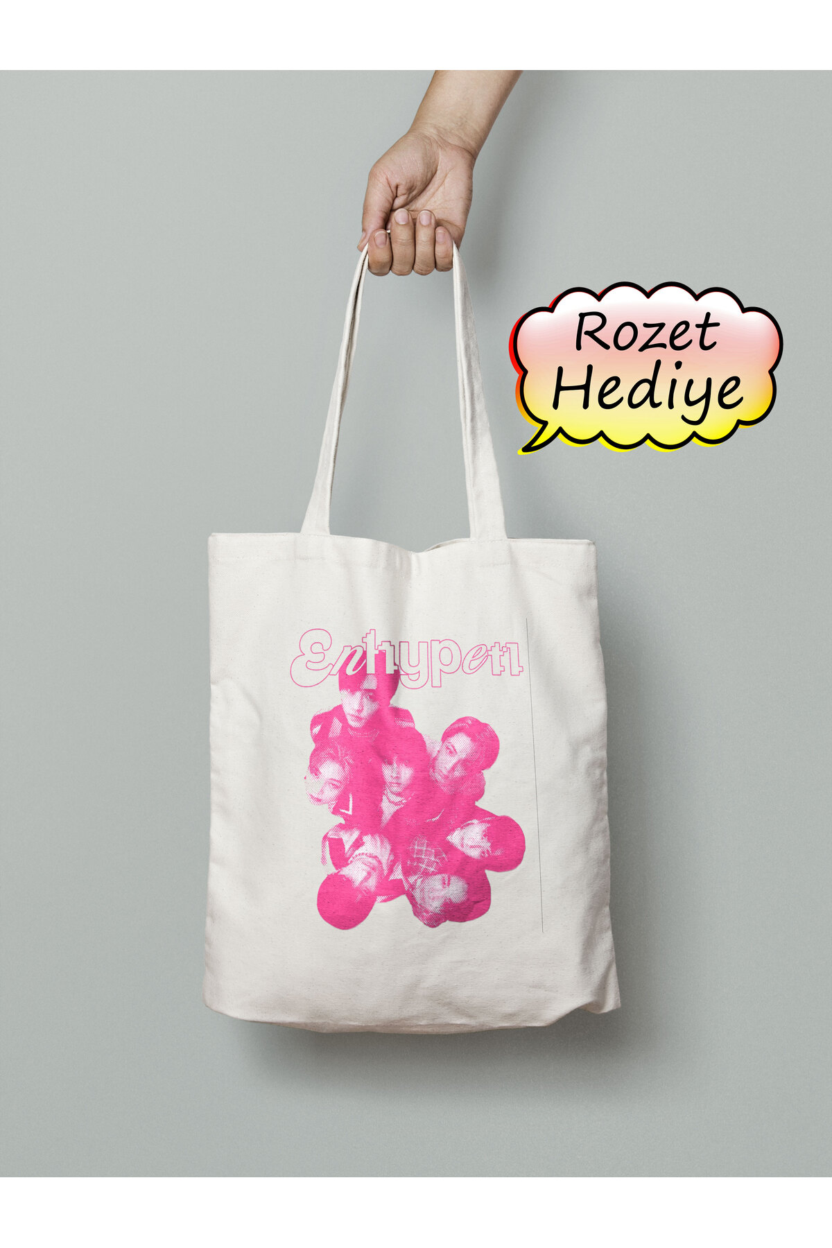 ENHYPEN Kpop Bez Çanta 35x40cm - Rozet Hediyeli