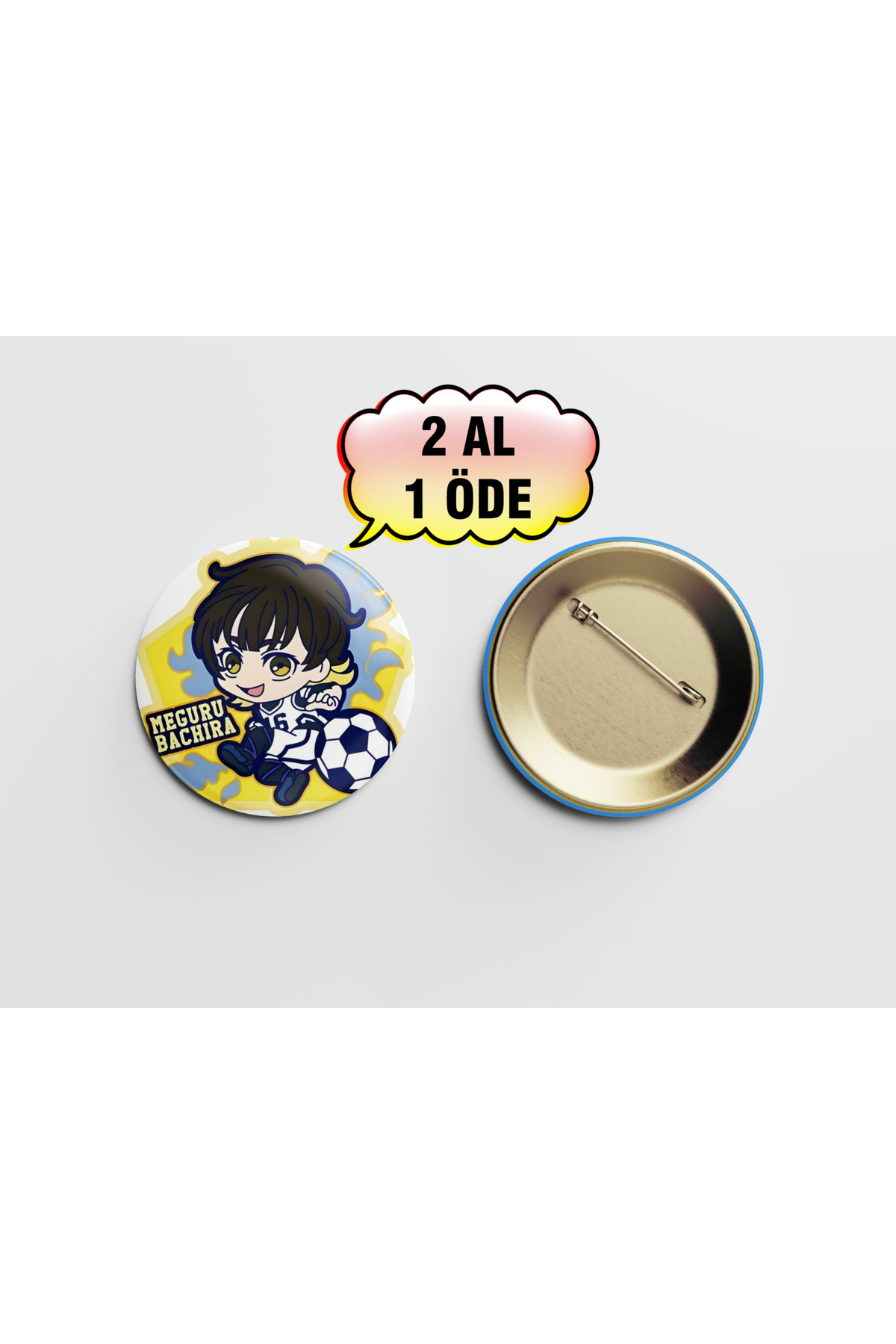 Blue Lock Meguru Bachira 44mm İğneli Buton Rozet- Anime ROZET Çanta Aksesuarı