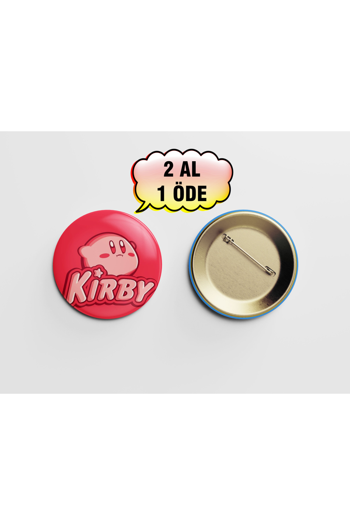 Kirby 1 adet 44mm Arkası İğneli Buton Rozet
