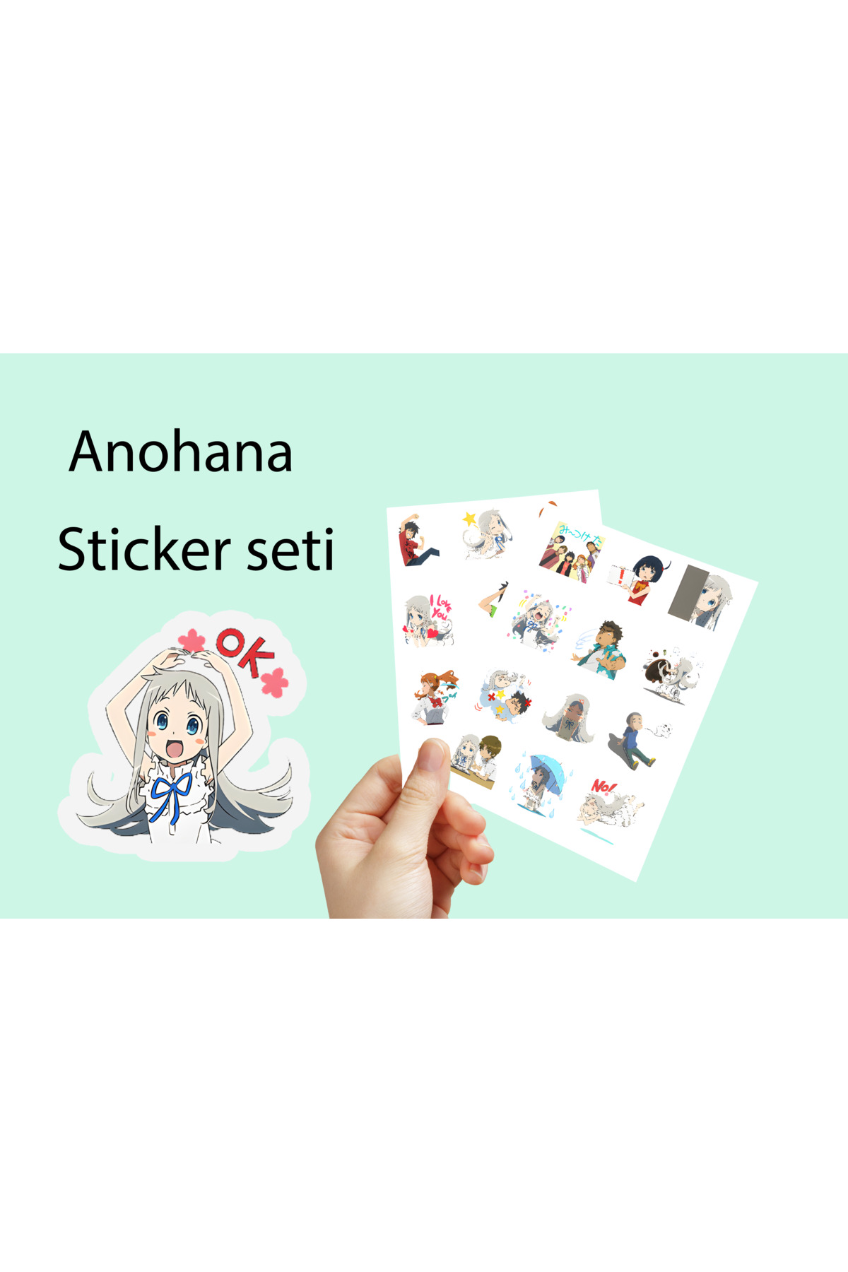 AnoHana: The Flower We Saw That Day 24 Adet 3,5cm Sticker Seti- Anime Sticker