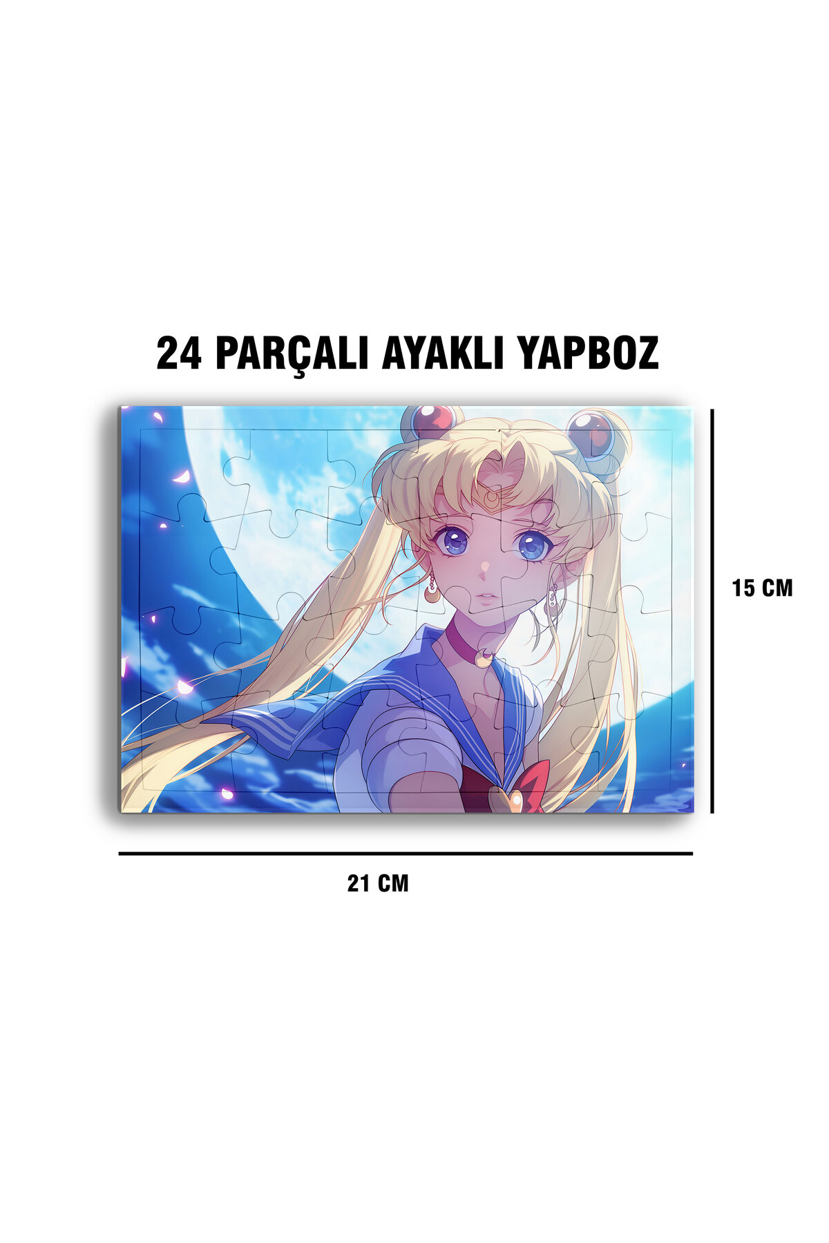 Sailor Moon Usagi Tsukino Çerçeve Puzzle - A5 - 24 parçalı ayaklı yapboz