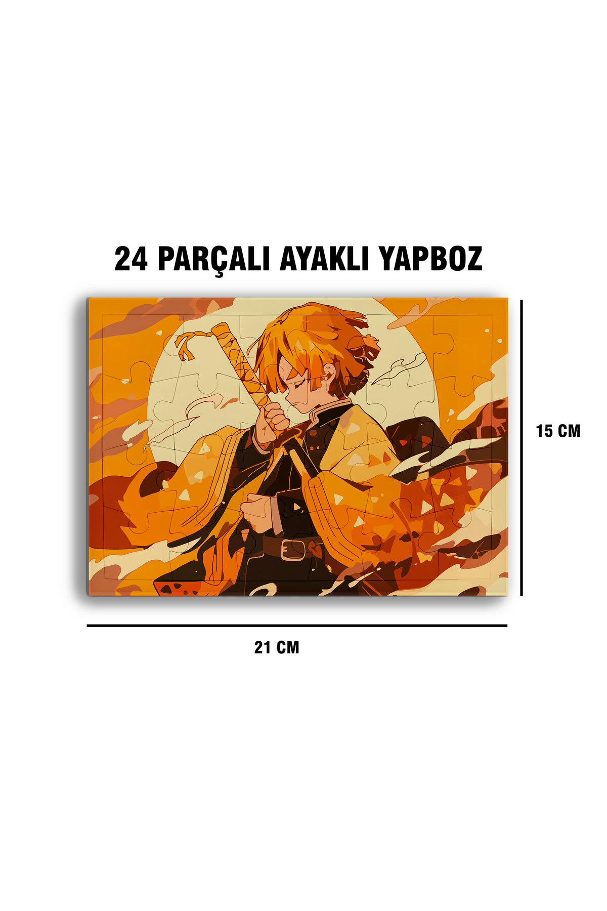 Demon Slayer Zenitsu Agatsuma Çerçeve Puzzle - A5 - 24 parçalı ayaklı yapboz