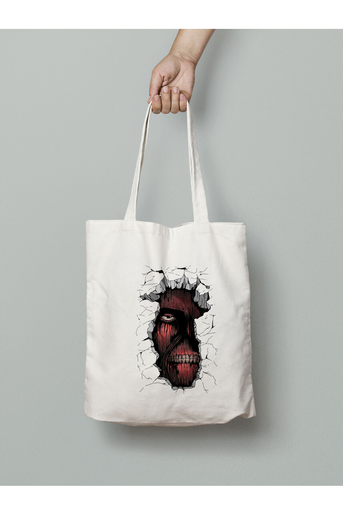 Attack On Titan Eren Mikasa Armin Bez Çanta 35x40cm - Anime Çanta - Tote Bag