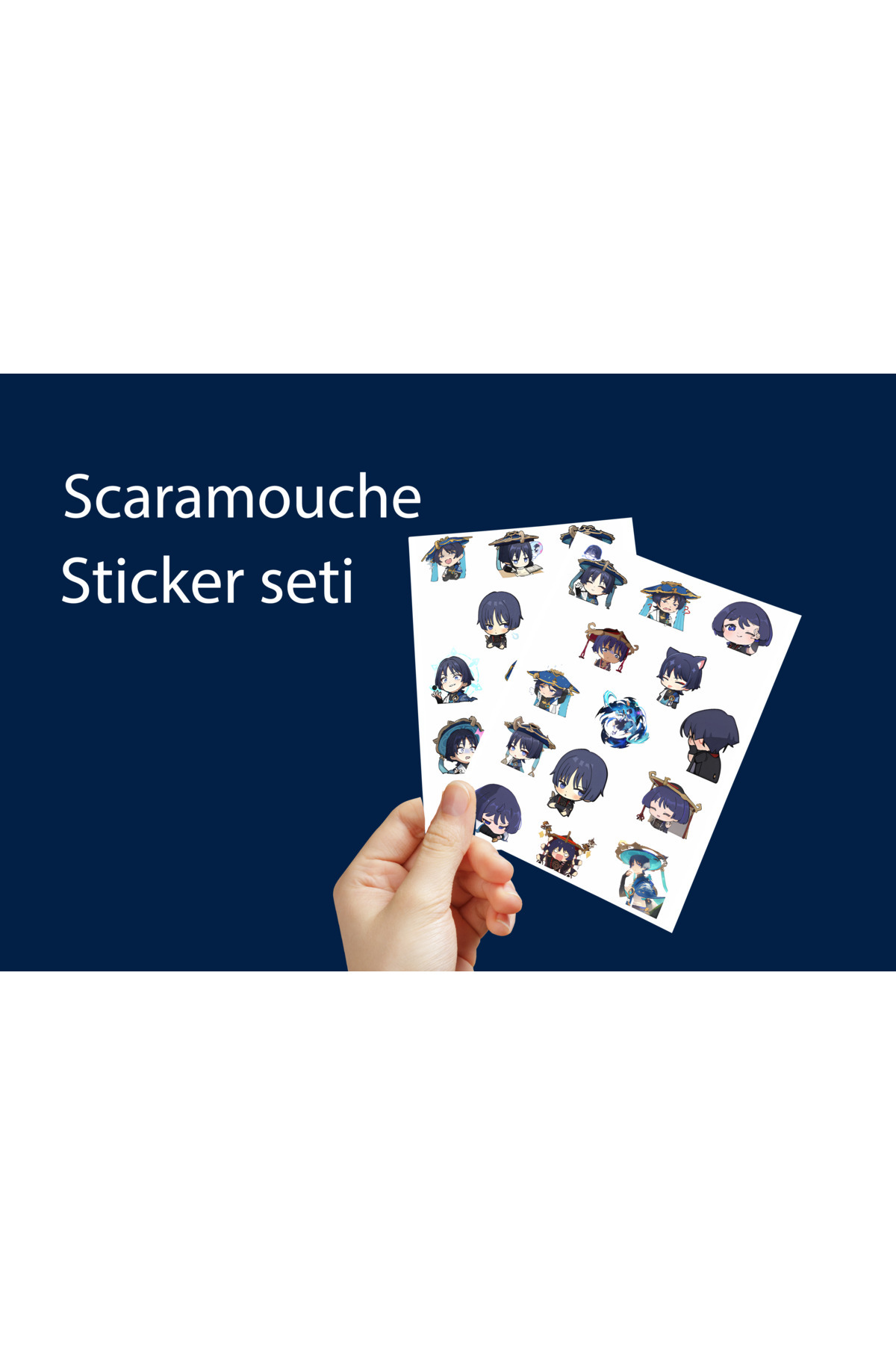 Genshin Scaramouche Sticker Seti 3,5 cm 28 ADET - Anime Sticker Seti