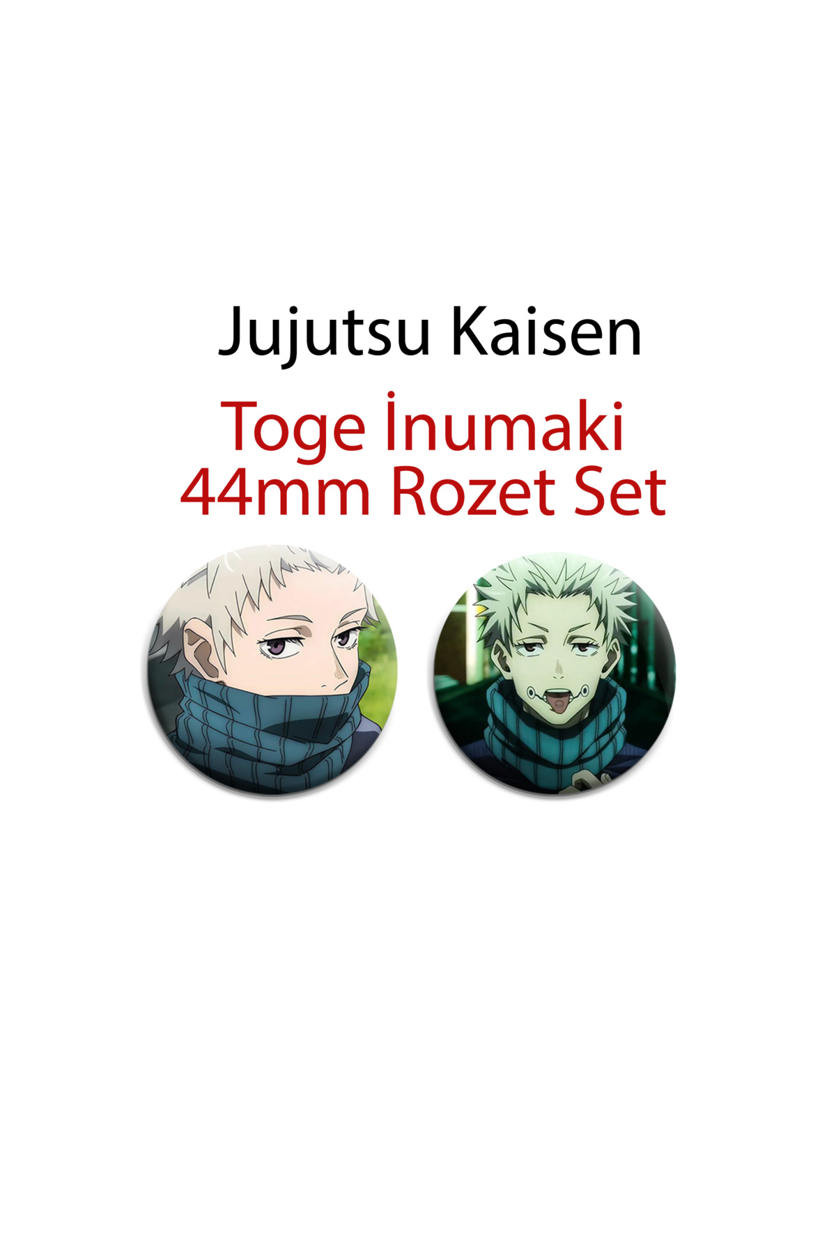 Jujutsu Kaisen Toge İnumaki 2 adet 44mm Buton Rozet - 44mm Buton Rozet