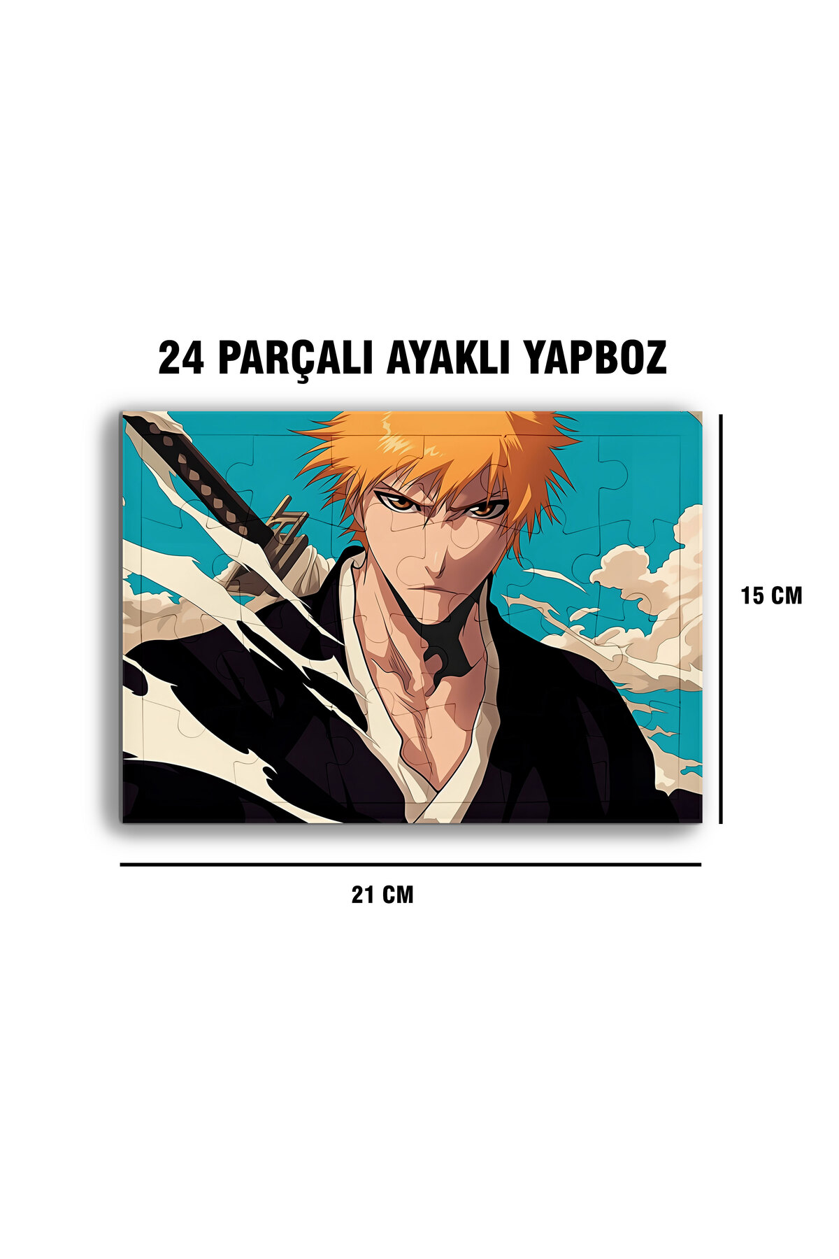 Bleach Ichigo Kurosaki Çerçeve Puzzle - A5 - 24 parçalı ayaklı yapboz