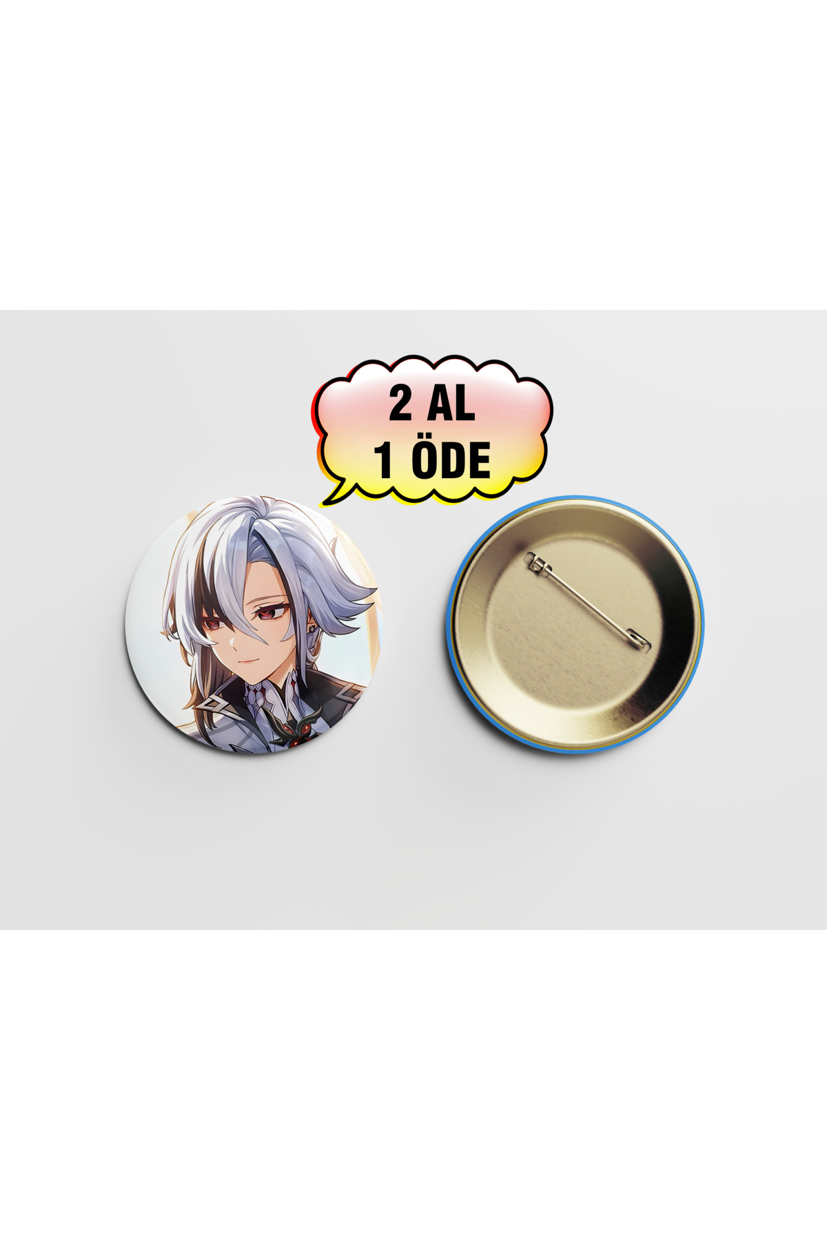 Genshin Arlecchino 1 Adet 44mm Buton Rozet - Anime Rozet
