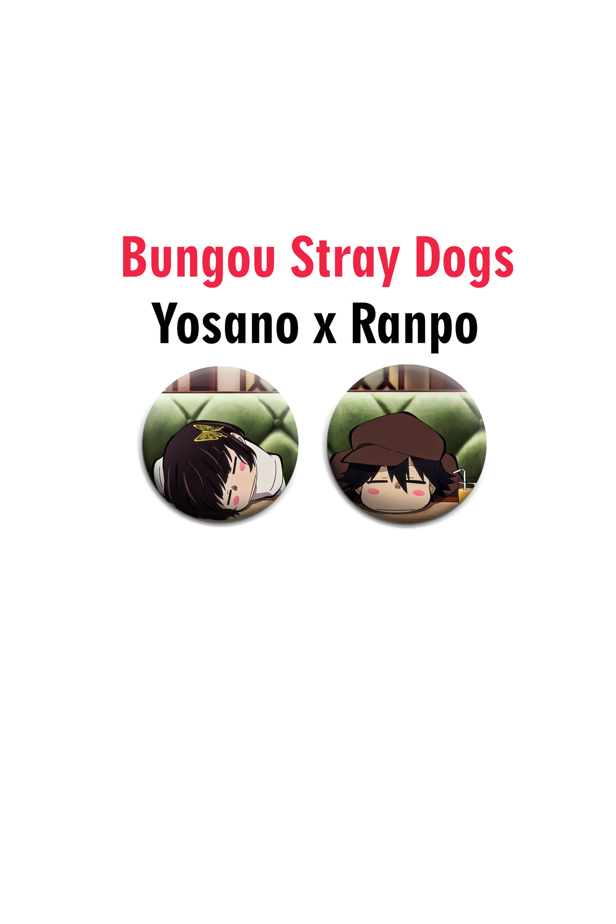 Bungou Stray Dogs Ranpo X Yosano 2 adet rozet set -İğneli Buton Rozet Seti