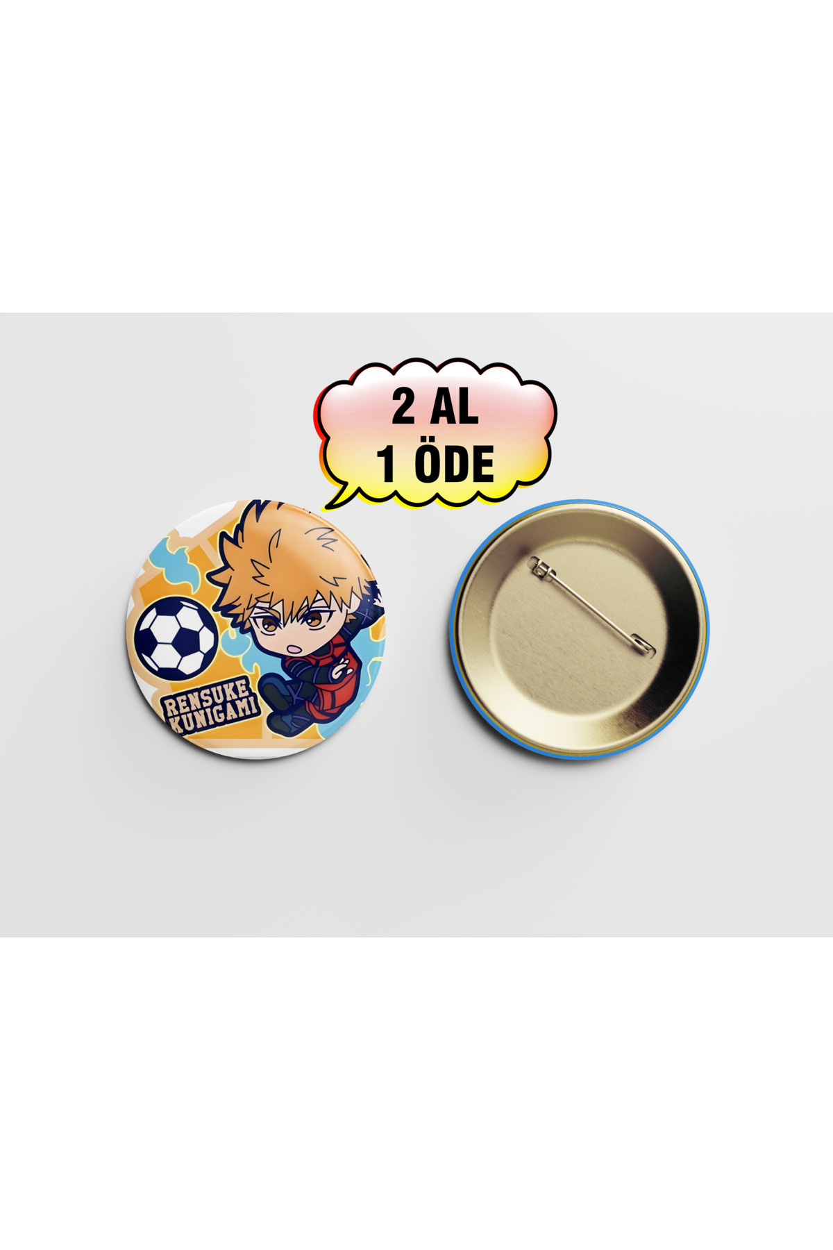 Blue Lock Rensuke Kunigami 44mm İğneli Buton Rozet- Anime ROZET Çanta Aksesuarı