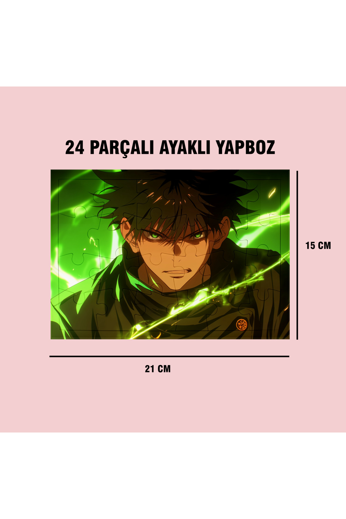 Jujutsu Kaisen Megumi Fushiguro Çerçeve - A5 - 24 parçalı ayaklı yapboz