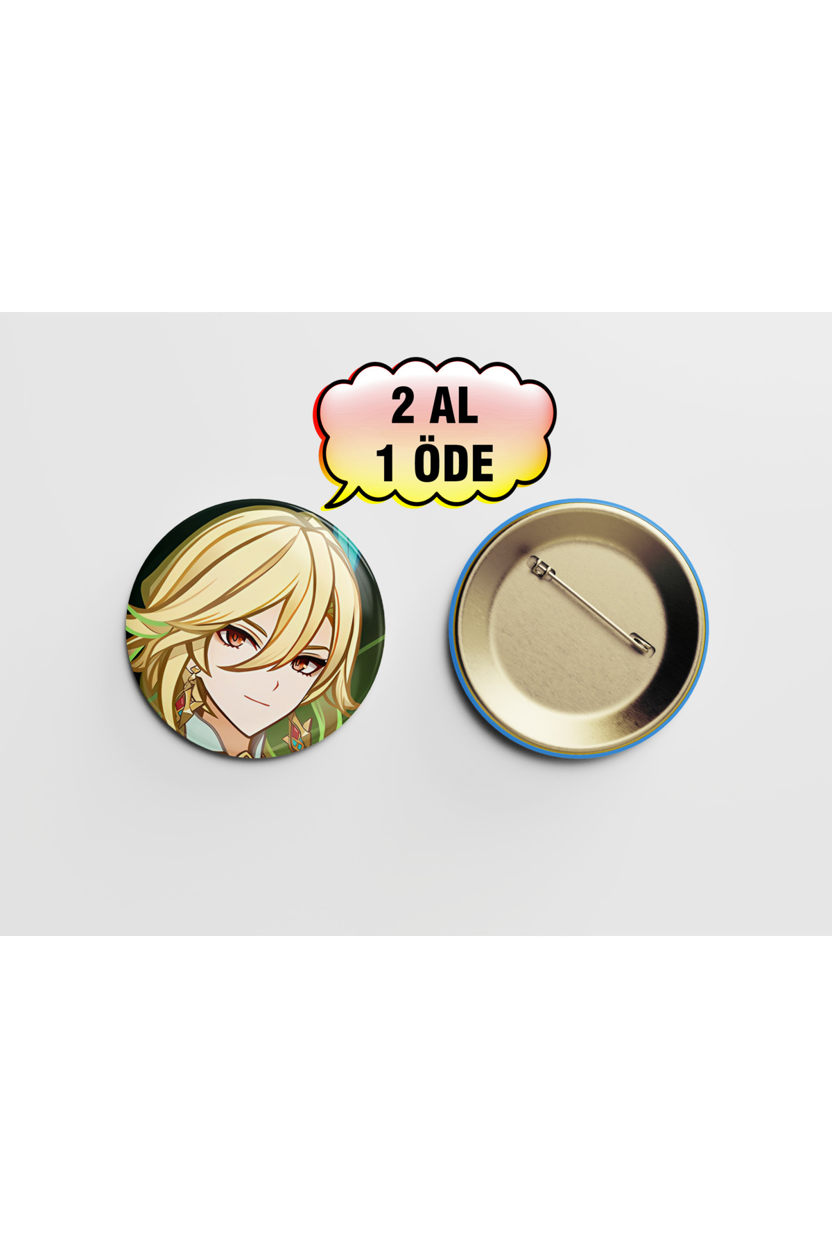 Genshin Kaveh 1 adet 44mm Arkası İğneli Buton Rozet - Anime