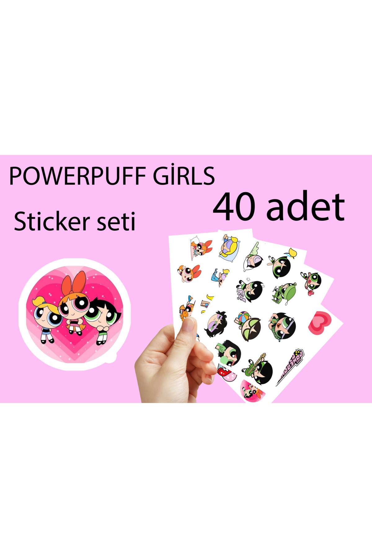 Powerpuff Girls - Blossom Buttercup Bubbless - 40 adet sticker
