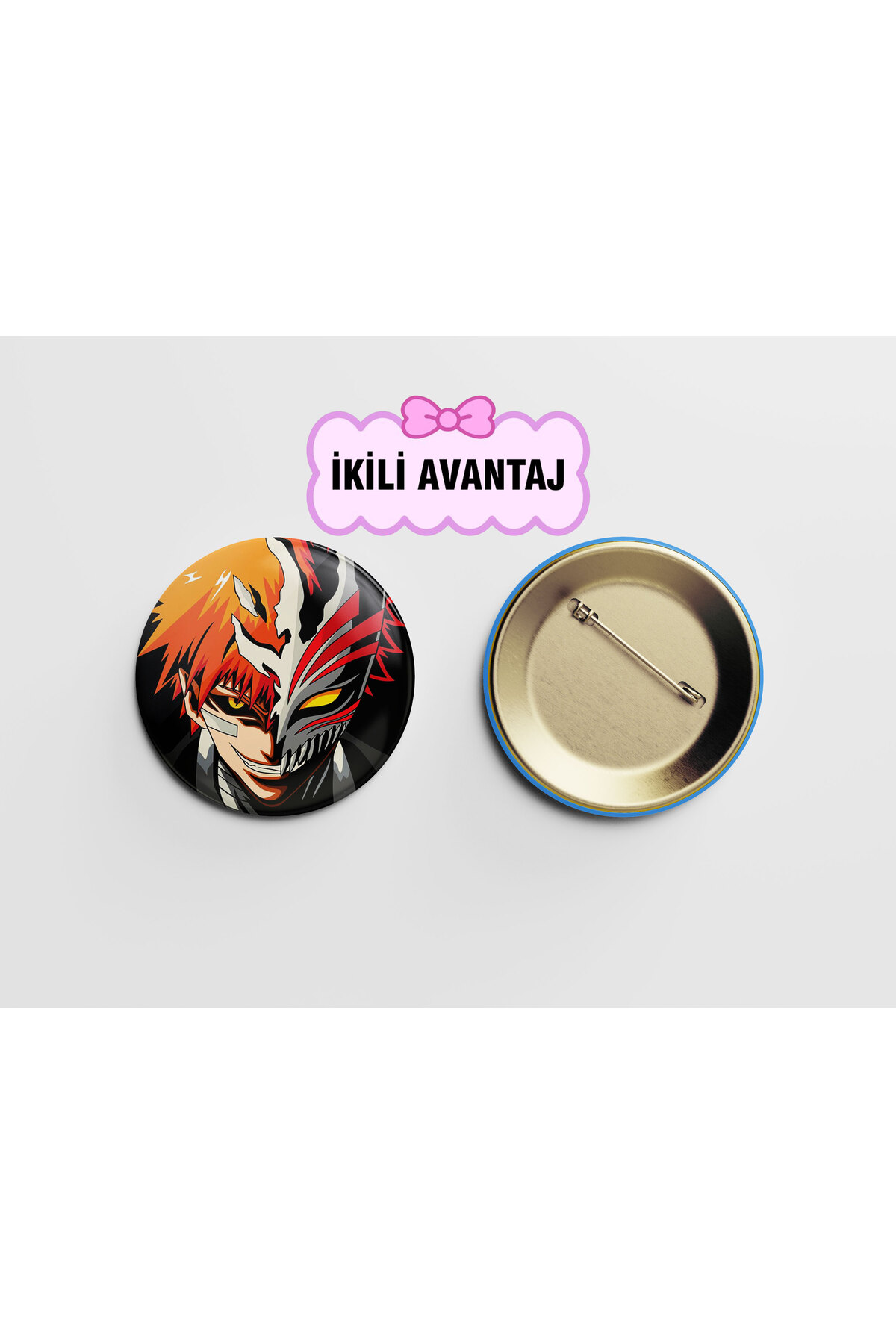 Bleach Ichigo Kurosaki 1 adet 44mm Arkası İğneli Buton Rozet - Anime