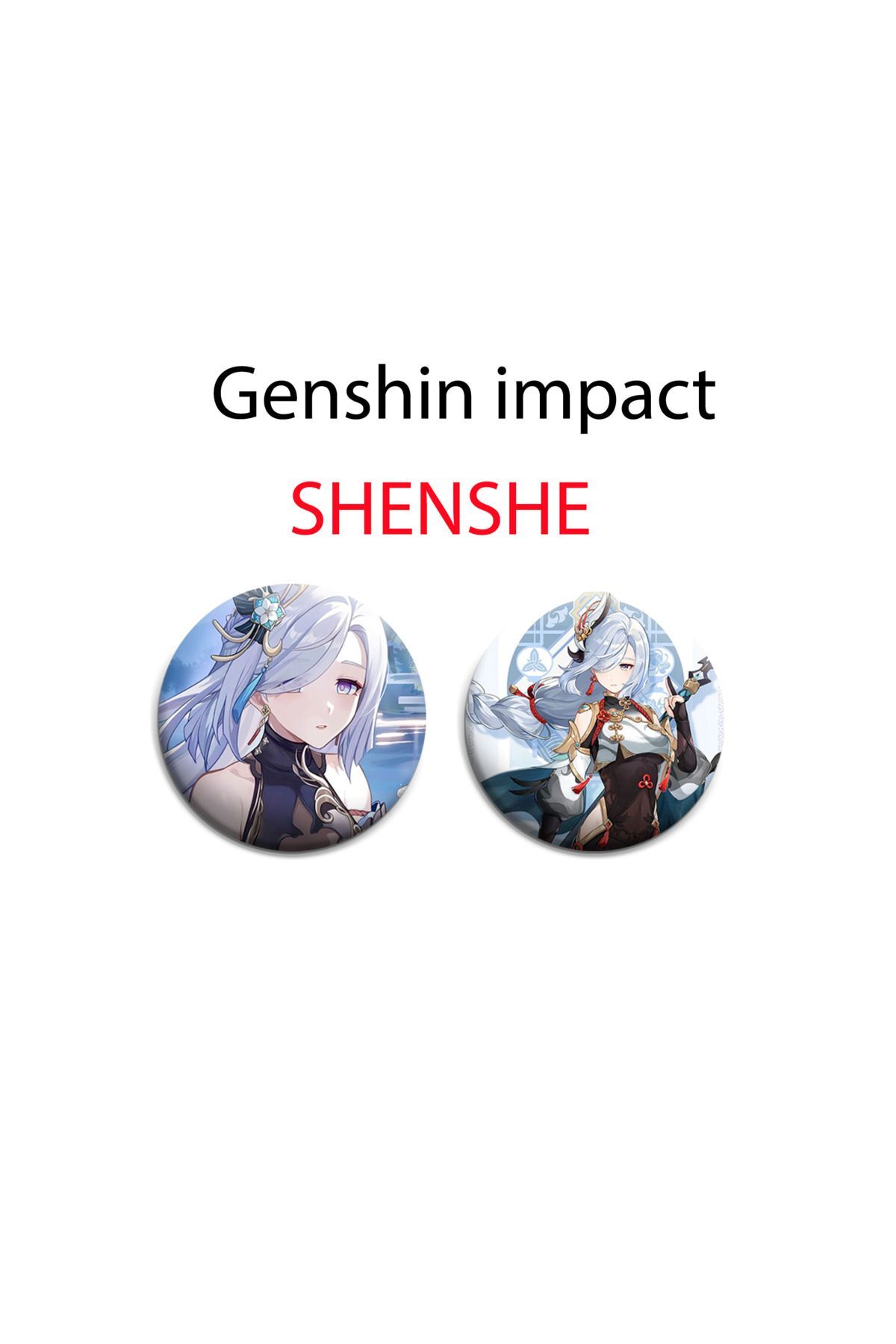 Genshin impact Shenshe 2li Çanta Süsü Rozet-İğneli Buton Rozet Seti